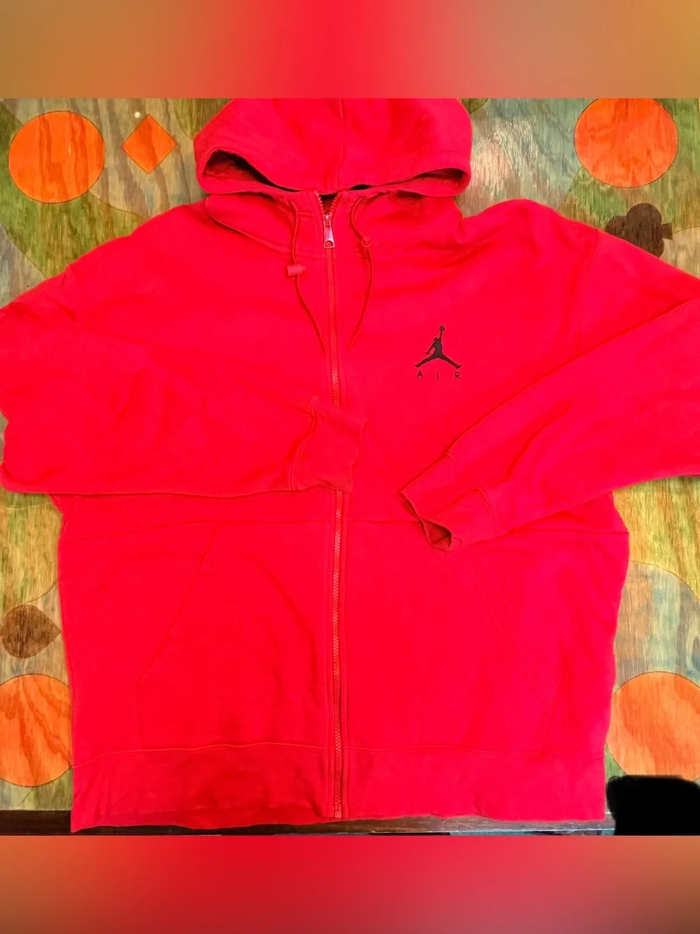 Nike Jordan Hoodie Mens XXL Red Full Zip Fleece Jacket Jumpman Logo Heavyweight